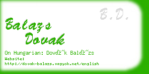 balazs dovak business card